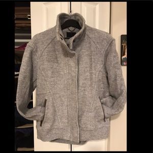 Banana Republic Womens Cocoon Gray Zip Moto Coat